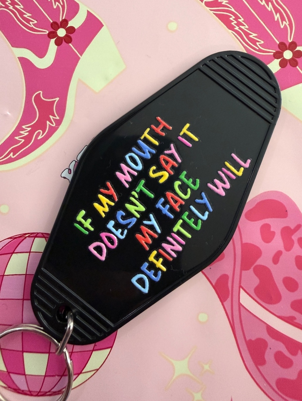 “If my mouth doesn't say it…” Vintage Hotel Room Key Inspired Keychain